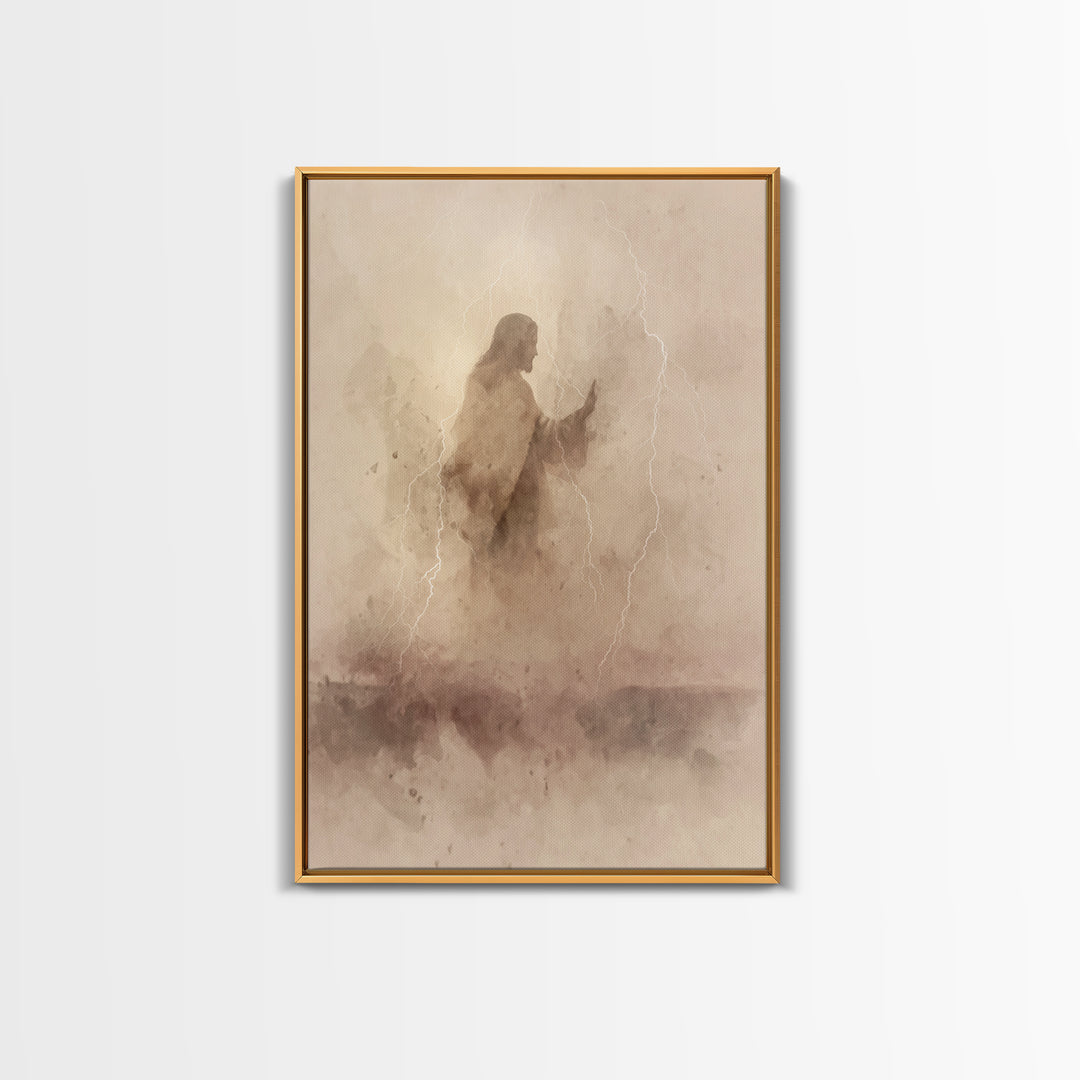 Lightborne Grace, Framed Canvas Print, Christian Art Canvas, Jesus Paintings, Subtle Christian Art, Christian Art Print, Christian Decorati