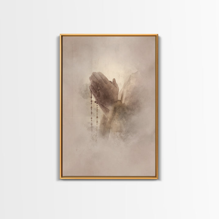 Hands Of Mercy – Framed Canvas Print – Christian Wall Art – Christian Art Canvas – Christian Painting – Christian Decor – Christmas Art