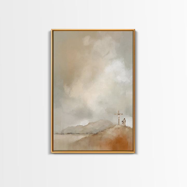 The Hill of Mercy – Framed Canvas Print – Christian Wall Art – Jesus Painting – Christian Art Canvas – Vintage Christian Art – Christian Gi