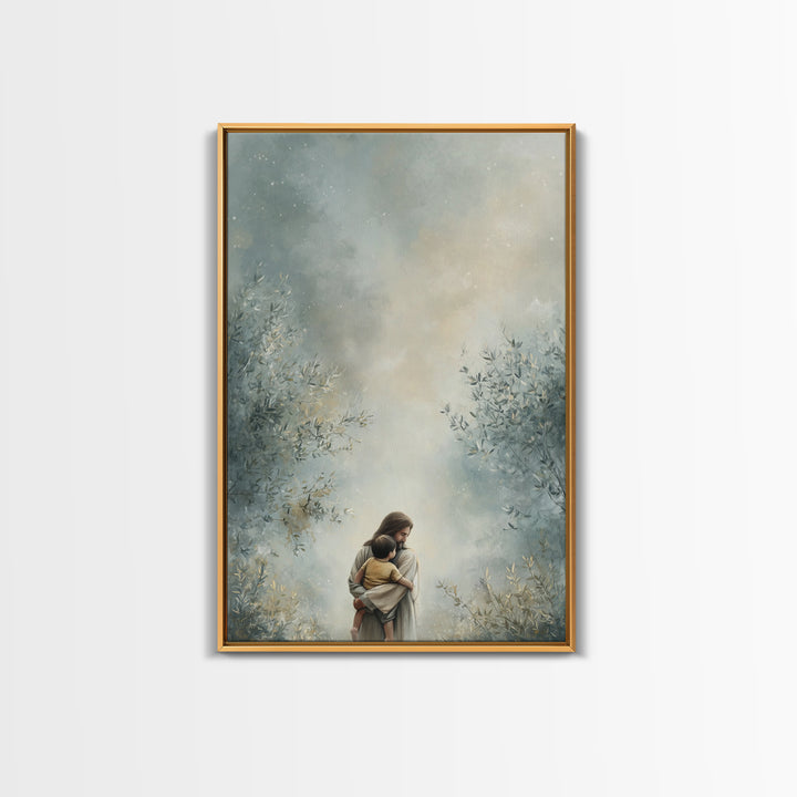 Fields of Grace – Framed Canvas Print – Jesus Art Print – Christian Art – Christian Canvas – Large Jesus Painting – Christian Decor For Hom