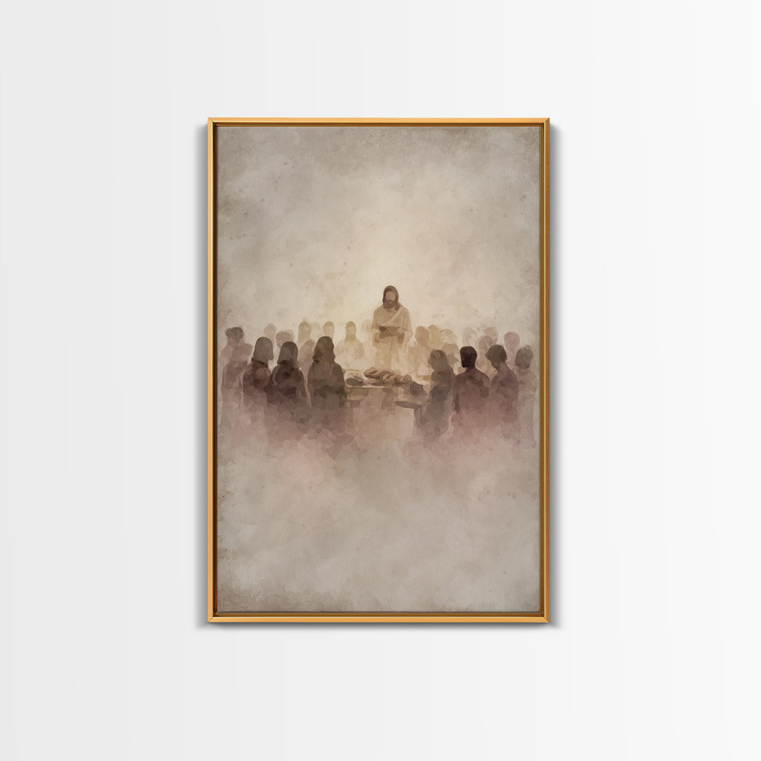 Table of Fellowship – Framed Canvas Print – Christian Wall Art – Christian Art Canvas – Jesus Painting – Modern Christian Art – Christian G