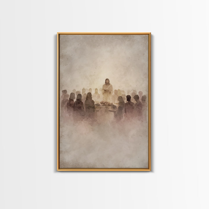 Table of Fellowship – Framed Canvas Print – Christian Wall Art – Christian Art Canvas – Jesus Painting – Modern Christian Art – Christian G