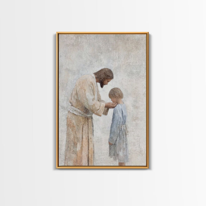 Child of Mercy – Framed Canvas Print – Christian Art Canvas – Christian Wall Art – Jesus Art Print – Subtle Christian Art – Christian Decor