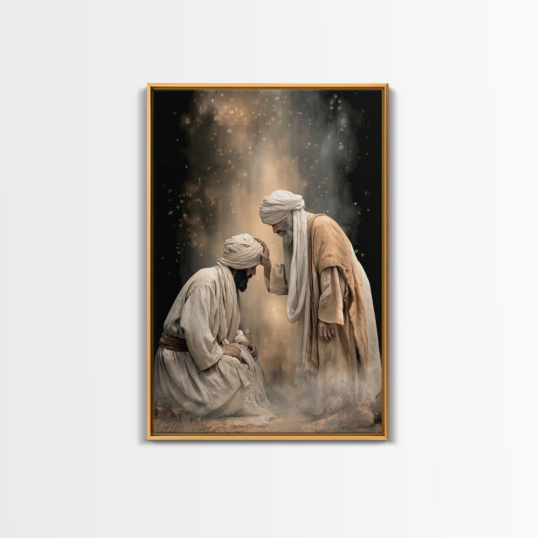 Anointed Moment | Framed Canvas Print | Christian Art Painting | Christian Wall Art | Unique Christian Art | Jesus Canvas Art | Christian G