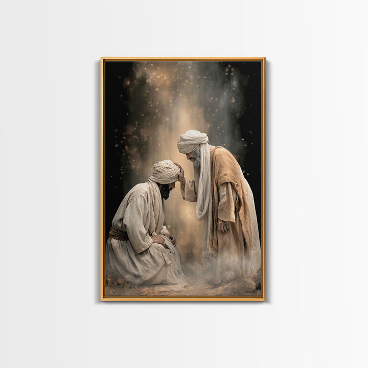 Anointed Moment | Framed Canvas Print | Christian Art Painting | Christian Wall Art | Unique Christian Art | Jesus Canvas Art | Christian G