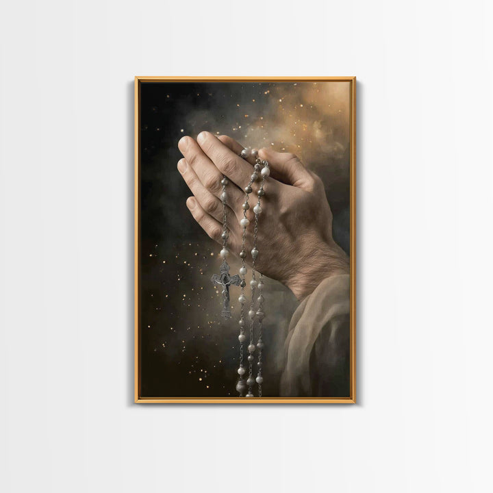 Faithful Devotion – Framed Canvas Print – Christian Wall Art – Christian Art Canvas – Christian Painting – Christian Decor – Christmas Art