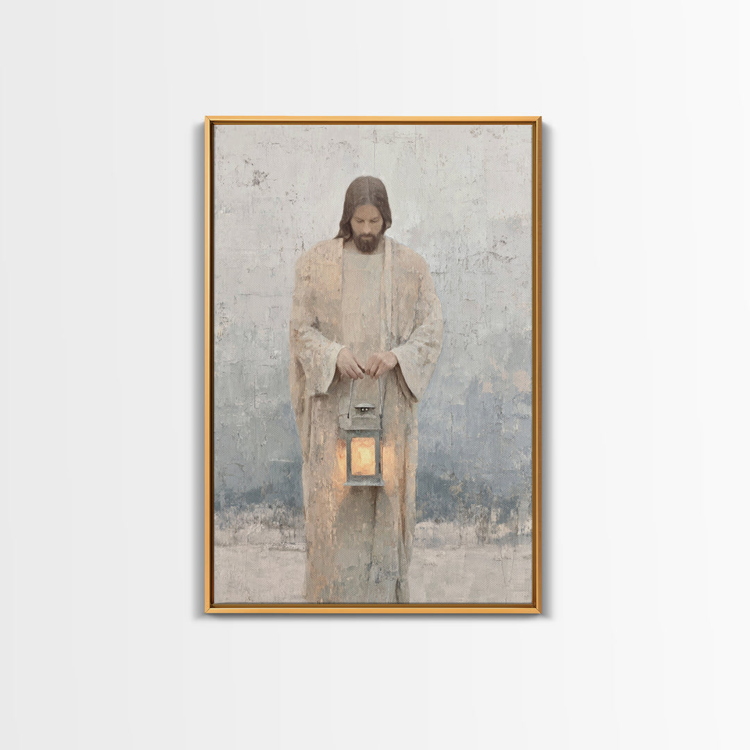 Lantern of Peace – Framed Canvas Print – Christian Decor – Christian Art Canvas – Jesus Painting – Christian Art Print – Christian Wall Art