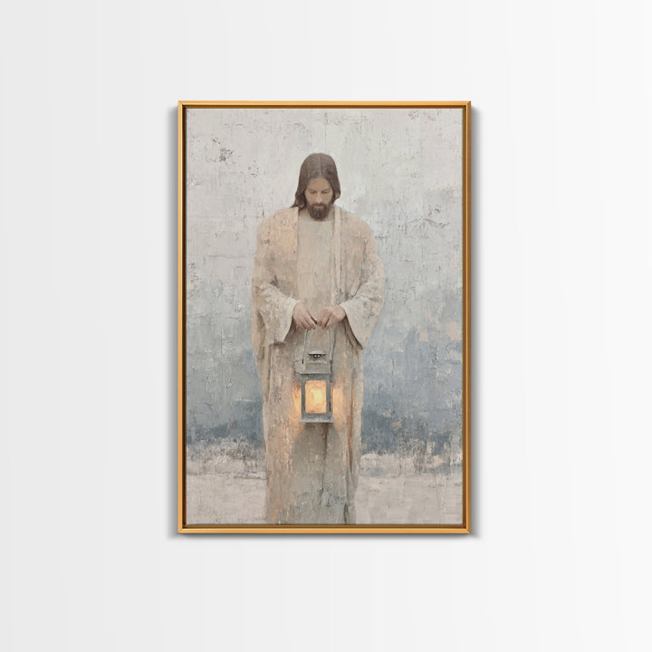 Lantern of Peace – Framed Canvas Print – Christian Decor – Christian Art Canvas – Jesus Painting – Christian Art Print – Christian Wall Art