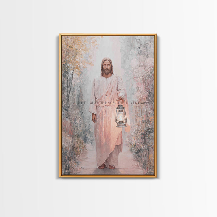 Holy Night Lantern – Framed Canvas Print – Christian Art Print – Christian Wall Art – Jesus Painting – Christian Gift Ideas – Christian Art