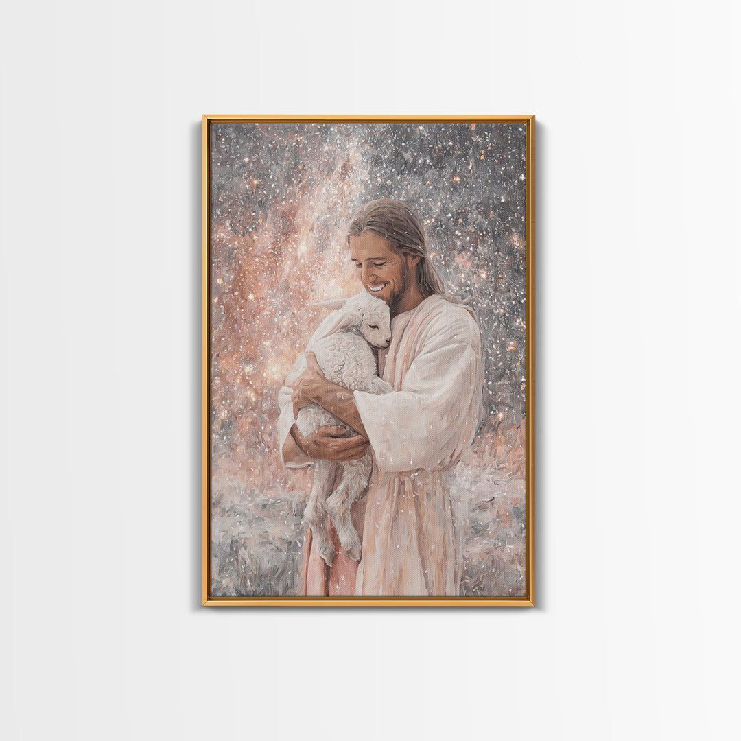 Radiant Shepherd Love – Framed Canvas Print – Christian Wall Art – Christian Art Print – Jesus Painting – Christian Art Canvas – Christian