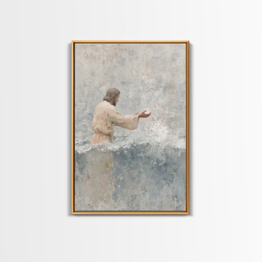 Living Waters Peace – Framed Canvas Print – Christian Art Canvas – Christian Art Print – Jesus Painting – Christian Wall Art – Christian Gi