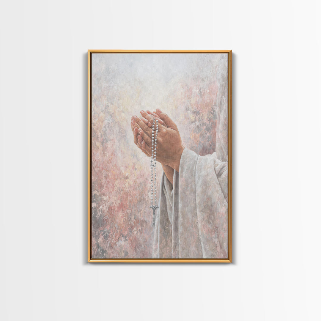 Sacred Offering – Framed Canvas Print – Christian Wall Art – Christian Art Canvas – Christian Painting – Christmas Art – Christian Decor