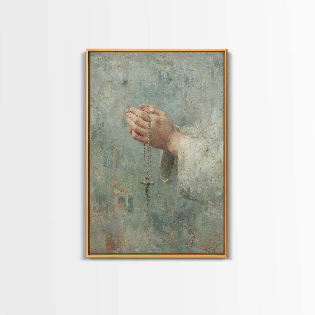 Blessed Stillness – Framed Canvas Print – Christian Art Canvas – Christian Wall Art – Christian Painting – Christian Decor – Christmas Art