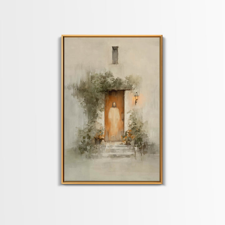 Warm Lantern Promise | Framed Canvas Print | Christian Wall Art | Christian Art Canvas | Jesus Painting | Unique Christian Art | Christian