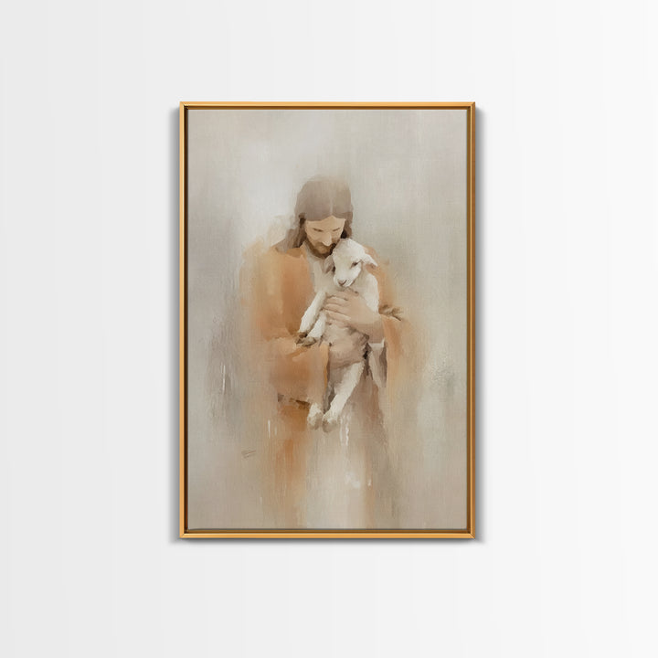 Twilight Shepherd Peace – Framed Canvas Print – Christian Wall Art – Christian Art Canvas – Jesus Painting – Moody Christmas Art – Christia