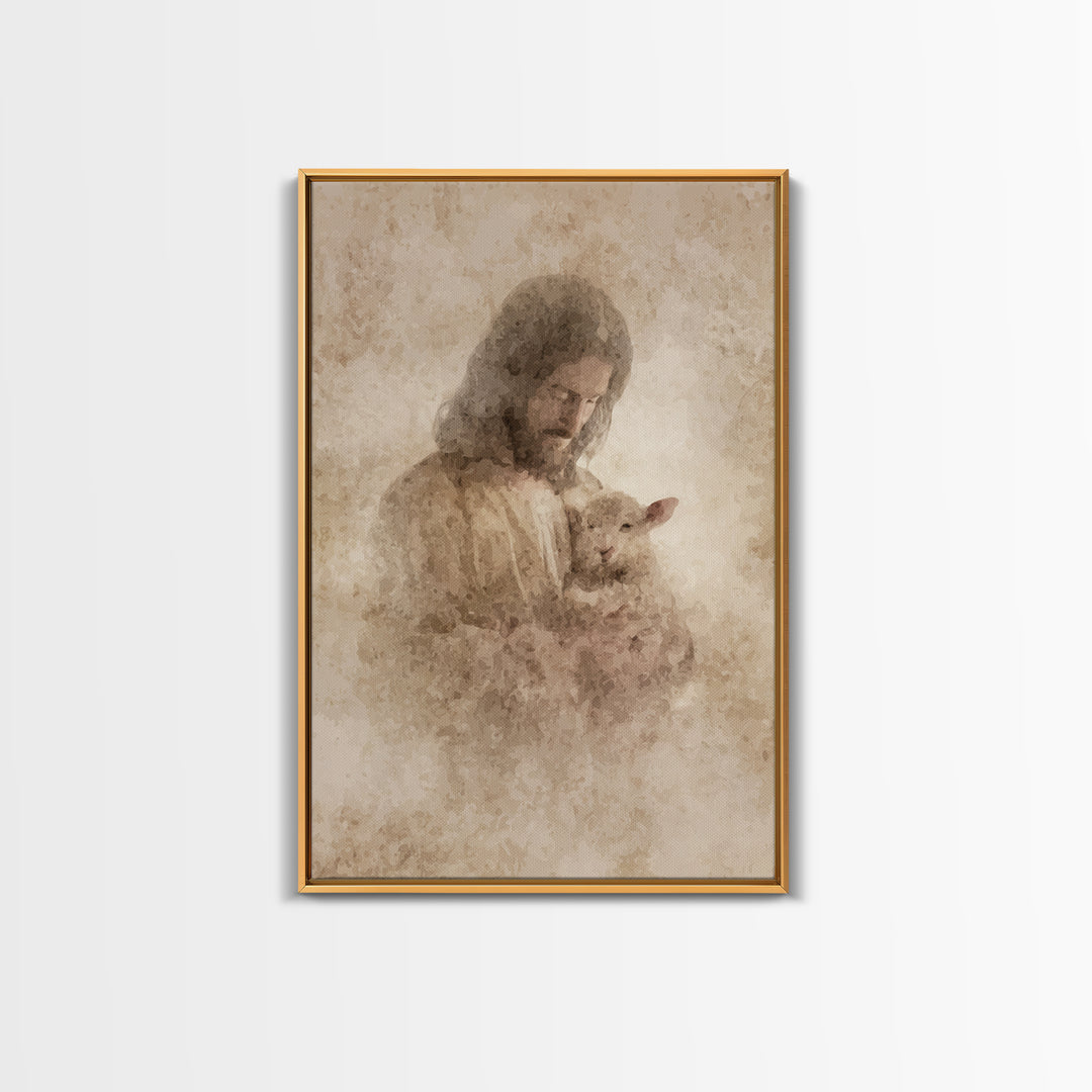 Fields Of Gentle Grace – Framed Canvas Print – Christian Wall Art – Jesus Painting – Christian Art Canvas – Christian Gift – Christmas Art