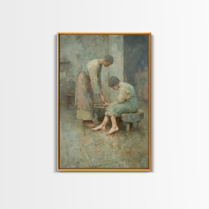 Servant’s Grace – Framed Canvas Print – Christian Wall Art – Christian Art Canvas – Christian Painting – Vintage Christian Art – Christian