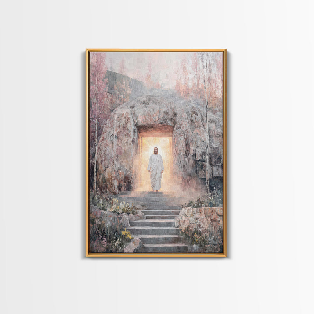 Risen Glory, Framed Canvas Print, Jesus Painting, Christian Wall Art, Christian Art Canvas, Christian Christmas Art, Christian Gift Ideas