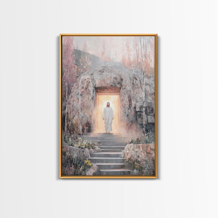 Risen Glory, Framed Canvas Print, Jesus Painting, Christian Wall Art, Christian Art Canvas, Christian Christmas Art, Christian Gift Ideas