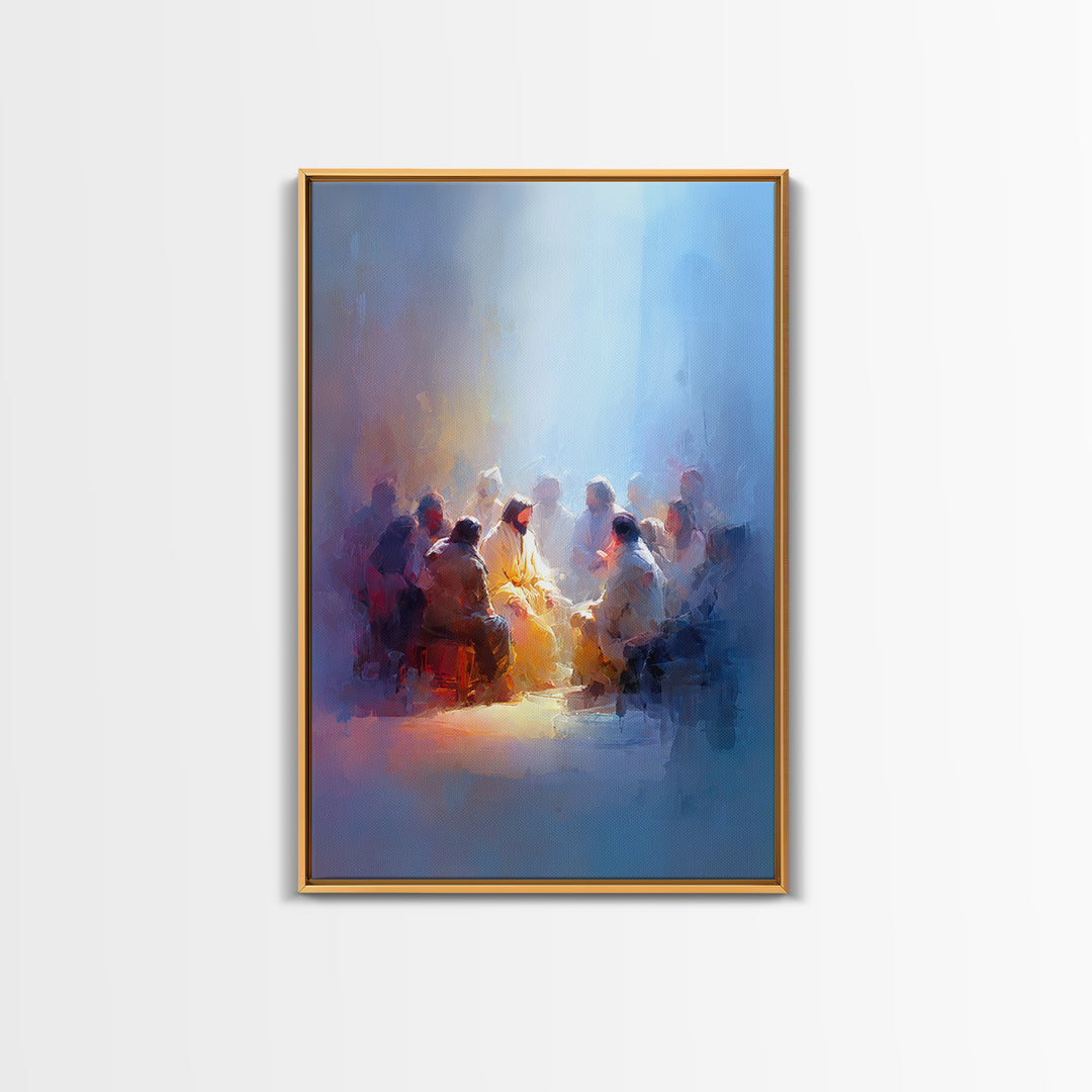 Radiant Fellowship, Framed Canvas Print, Christian Art Canvas, Christian Wall Art, Jesus Painting, Christian Gift Ideas, Large Christian Ar