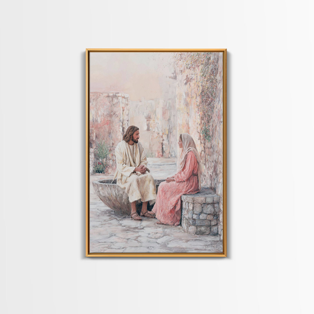 Gentle Conversation | Framed Canvas Print | Christian Art | Christian Wall Art | Jesus Painting | Christian Art Canvas | Christian Gift Ide