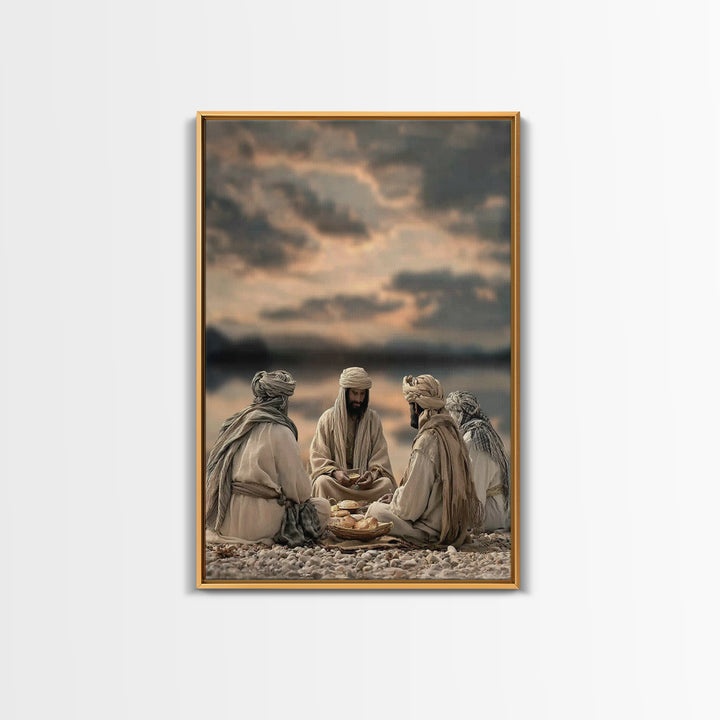 Desert Bread Fellowship – Framed Canvas Print – Christian Wall Art – Christian Art Canvas – Jesus Painting – Christian Decor – Unique Chris