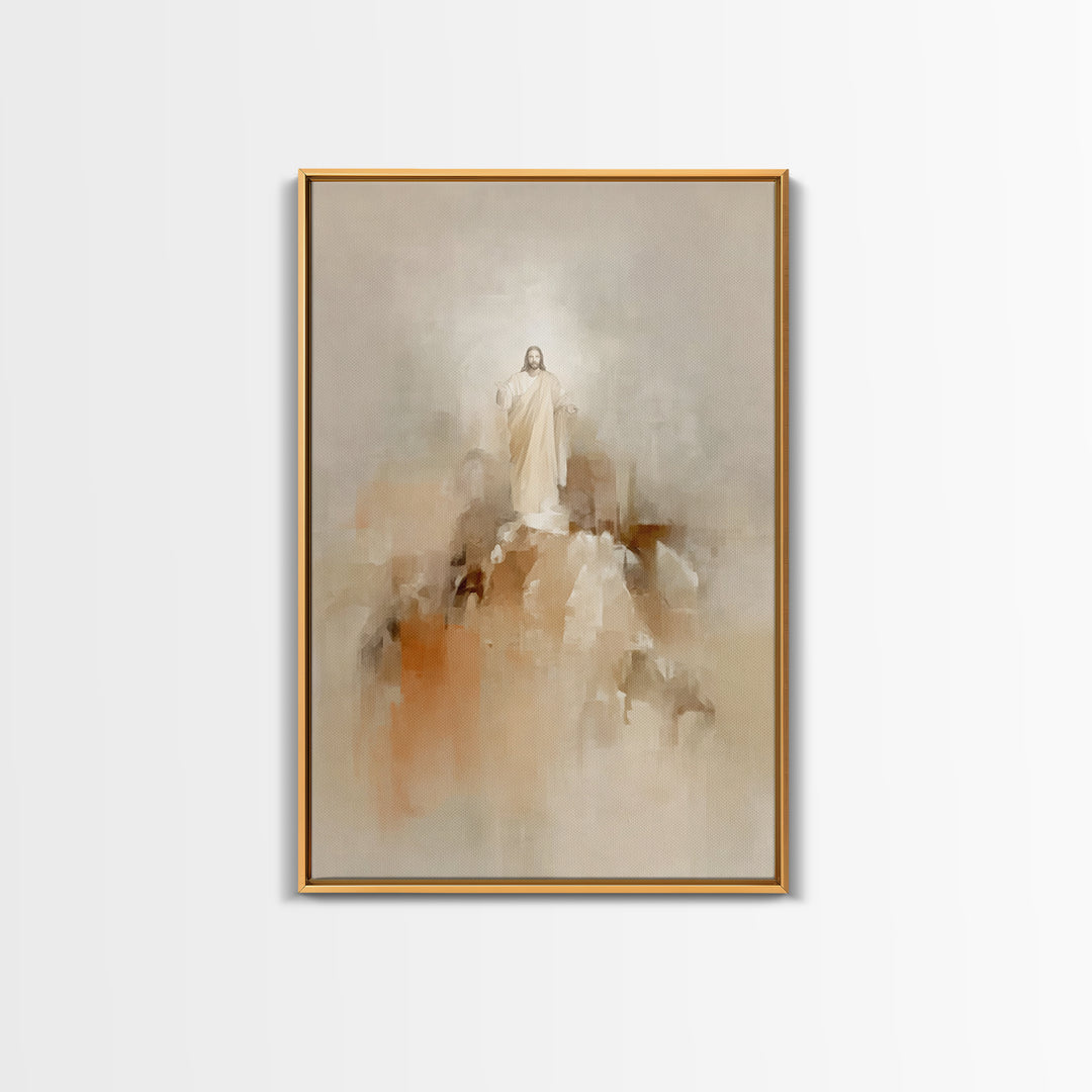 Ascension Glory – Framed Canvas Print – Christian Art Canvas – Jesus Painting – Christian Wall Art – Abstract Christian Art – Christian Dec