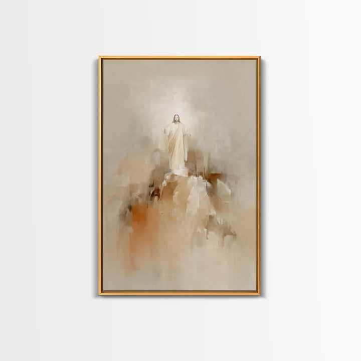 Ascension Glory – Framed Canvas Print – Christian Art Canvas – Jesus Painting – Christian Wall Art – Abstract Christian Art – Christian Dec
