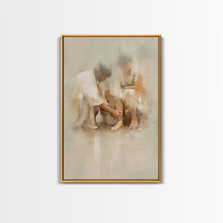 Compassion’s Touch – Framed Canvas Print – Christian Wall Art – Christian Art Canvas – Christian Painting – Christian Decor – Subtle Christ