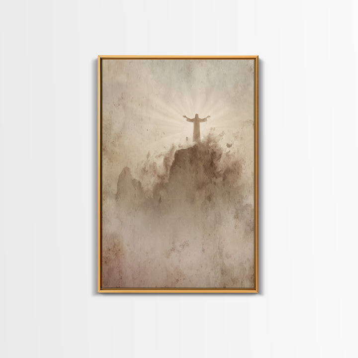 Radiant Mountain Blessing – Framed Canvas Print – Christian Wall Art – Christian Art Canvas – Jesus Painting – Christian Art – Christian De