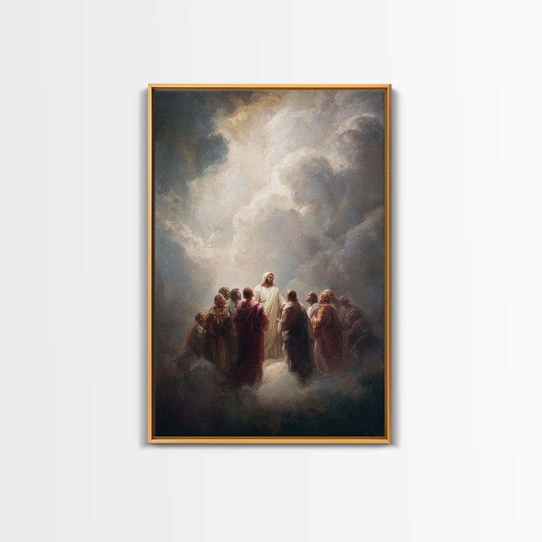 Heavenly Gathering | Framed Canvas Print | Christian Art Canvas | Christian Wall Art | Jesus Painting | Christian Art | Christian Decor | L