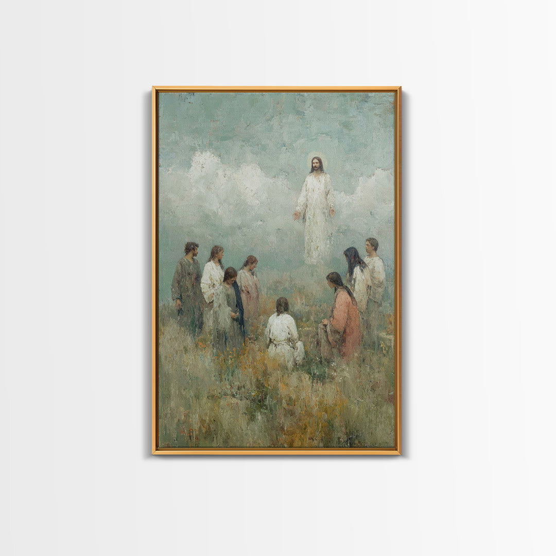 Cloudrise Communion, Framed Canvas Print, Christian Wall Art, Christian Art Canvas, Jesus Painting, Christian Art, Christian Decor, Subtle
