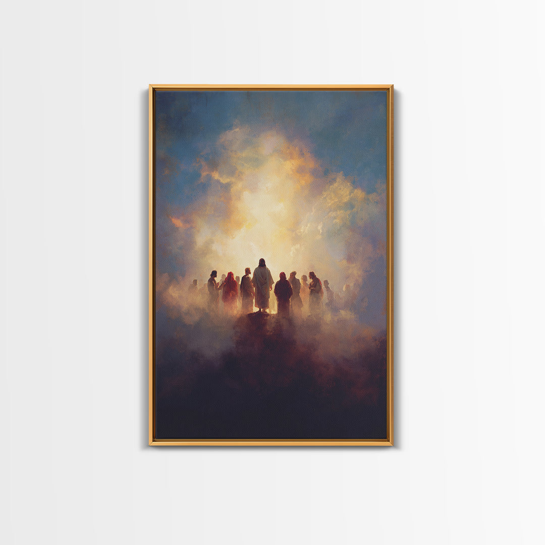 Sacred Supper Cloud – Framed Canvas Print – Christian Art Canvas – Christian Wall Art – Christian Art – Jesus Painting – Christian Decor –