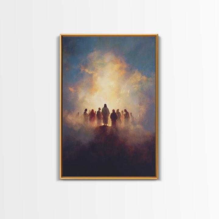 Sacred Supper Cloud – Framed Canvas Print – Christian Art Canvas – Christian Wall Art – Christian Art – Jesus Painting – Christian Decor –