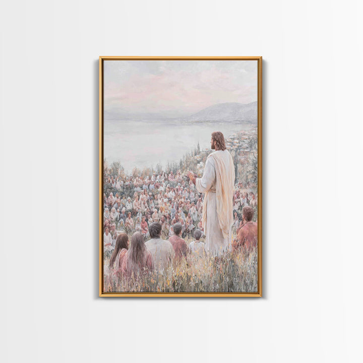 Hillside Multitude Grace – Framed Canvas Print – Christian Art Canvas – Christian Wall Art – Jesus Painting – Christian Art – Christian Dec