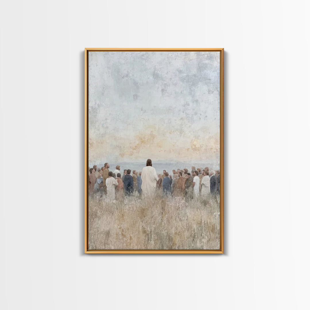 Crowd Of Hope | Framed Canvas Print | Christian Art Canvas | Christian Wall Art | Jesus Painting | Christian Art | Christian Decor | Christ