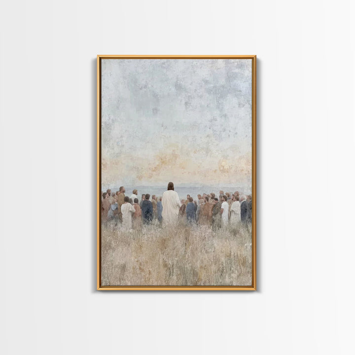 Crowd Of Hope | Framed Canvas Print | Christian Art Canvas | Christian Wall Art | Jesus Painting | Christian Art | Christian Decor | Christ