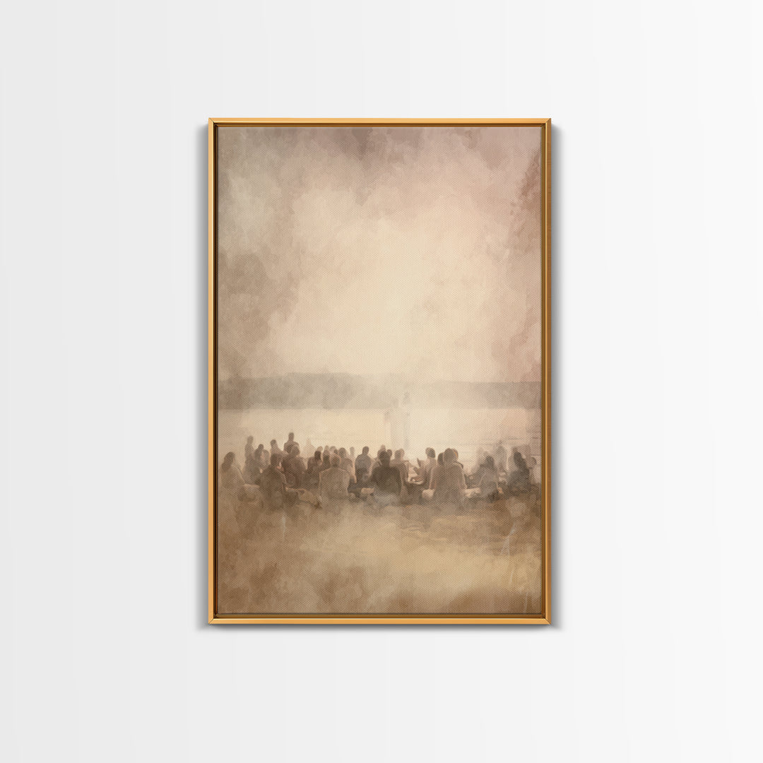 Golden Dawn Assembly, Framed Canvas Print, Christian Art Canvas, Christian Wall Art, Jesus Painting, Christian Art, Christian Decor, Subtle