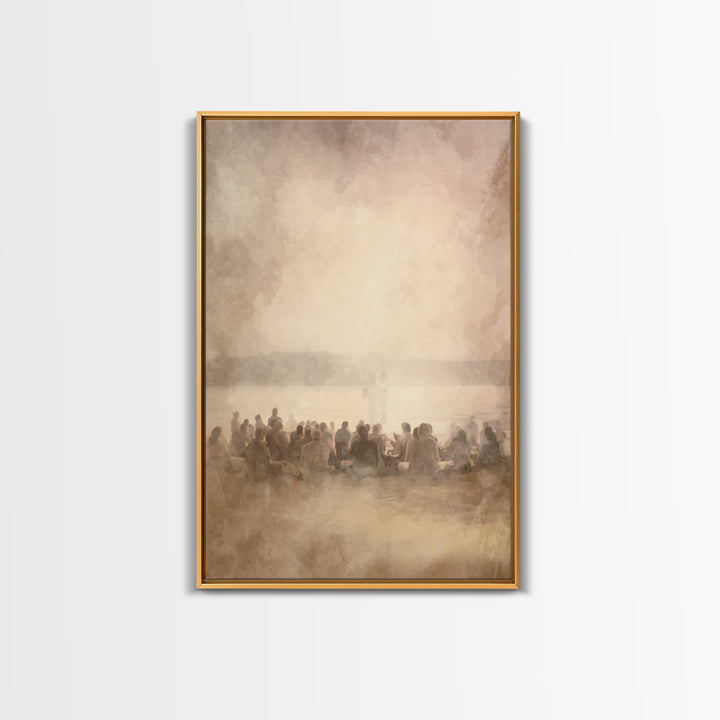 Golden Dawn Assembly, Framed Canvas Print, Christian Art Canvas, Christian Wall Art, Jesus Painting, Christian Art, Christian Decor, Subtle