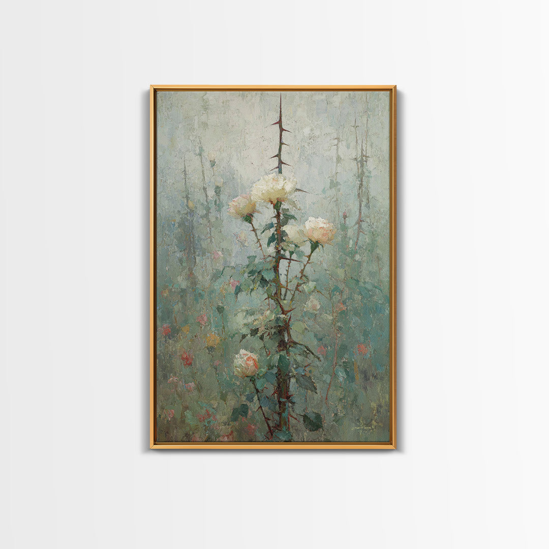 Rose Of Redemption – Framed Canvas Print – Christian Wall Art – Christian Art Canvas – Christian Art Work – Christian Decor – Unique Christ