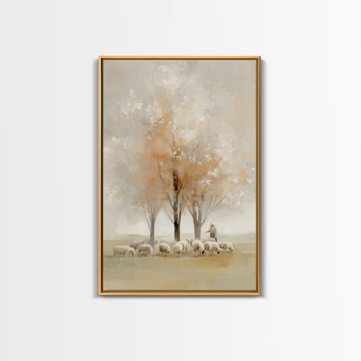 Blossom Field Grace, Framed Canvas Print, Christian Wall Art, Christian Art Canvas, Subtle Christian Art, Jesus Painting, Christian Decor F