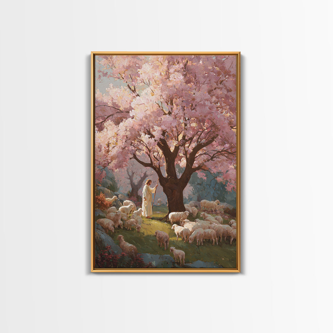 Blossoms Of Mercy – Framed Canvas Print – Christian Wall Art – Jesus Painting – Christian Art Canvas – Large Christian Painting – Christian