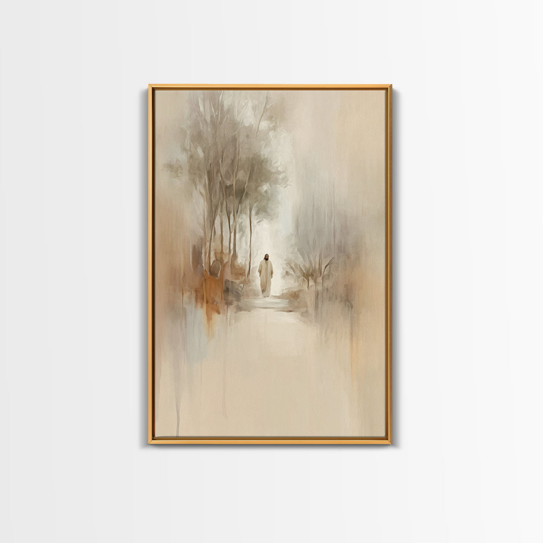 Soft Path Grace, Framed Canvas Print, Christian Art Canvas, Christian Wall Art, Minimalist Christian Art, Subtle Christian Art, Jesus Paint
