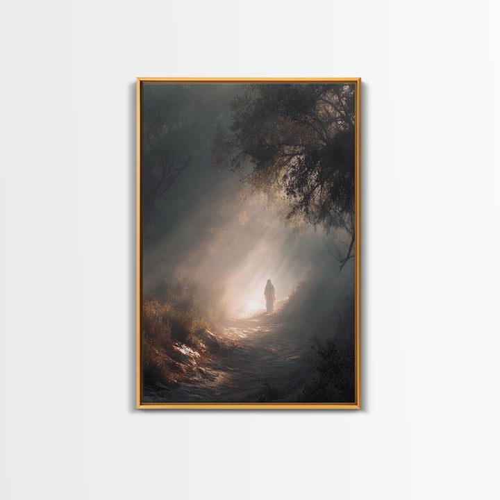 Garden Path Hope, Framed Canvas Print, Christian Art Canvas, Christian Wall Art, Modern Christian Art, Jesus Painting, Christian Art Gift,