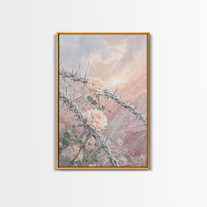 Crown Of Blossoms – Framed Canvas Print – Christian Art Canvas – Christian Wall Art – Christian Art Painting – Christian Decor – Modern Chr