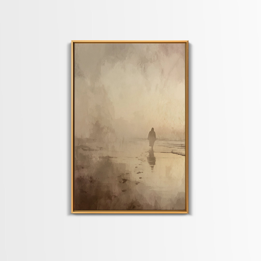 Deserted Grace Walk - Framed Canvas Print - Christian Art Print - Jesus Painting - Christian Wall Art - Moody Christian Art - Christian Hom