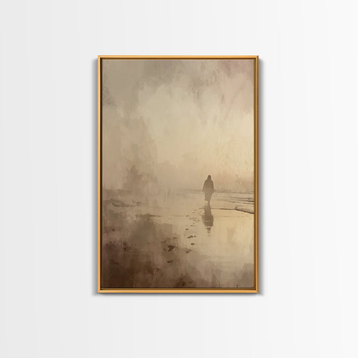 Deserted Grace Walk - Framed Canvas Print - Christian Art Print - Jesus Painting - Christian Wall Art - Moody Christian Art - Christian Hom