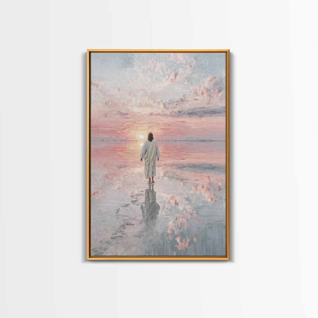 Eternal Quiet Steps - Framed Canvas Print - Large Christian Art - Christian Wall Art - Jesus Painting - Christian Art Canvas - Christian Ch