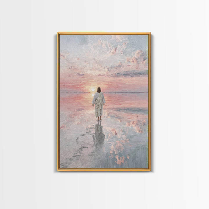 Eternal Quiet Steps - Framed Canvas Print - Large Christian Art - Christian Wall Art - Jesus Painting - Christian Art Canvas - Christian Ch