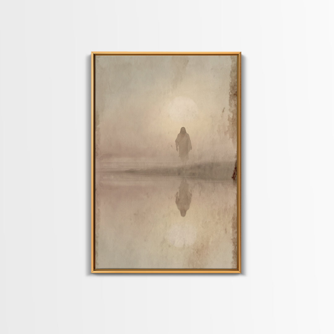 Dawn Of Holy Stillness - Framed Canvas Print - Christian Wall Art - Jesus Painting - Christian Art Print - Subtle Christian Art - Christian